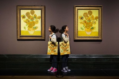 Doble racin de girasoles en la National Gallery de Londres