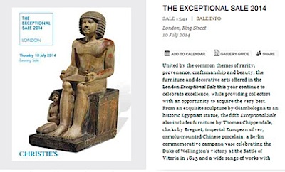 Egipto condena la subasta de una estatua egipcia